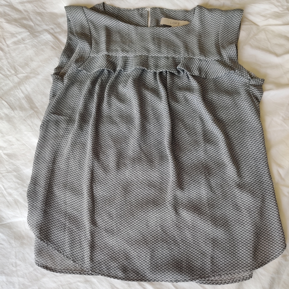 Loft Black and White Blouse - NWOT XS